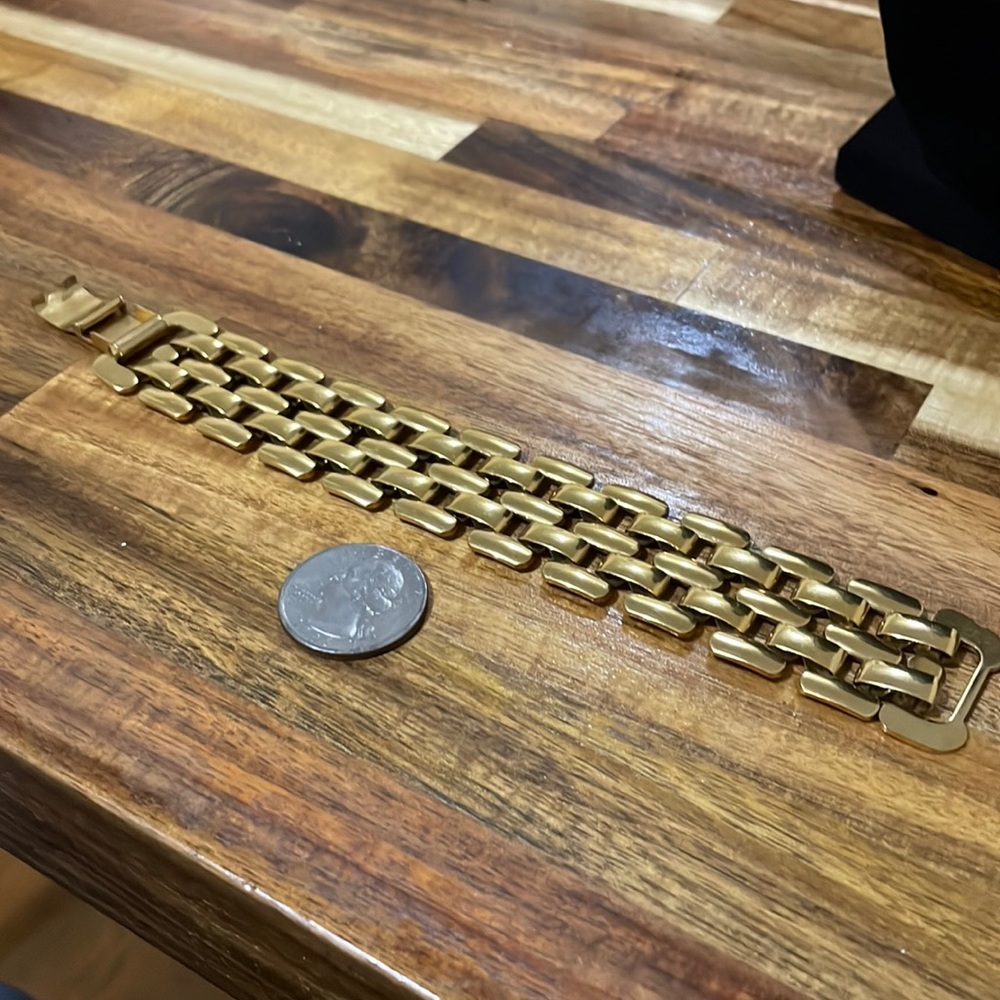 Gold tone Napier mesh bracelet